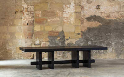 DINING TABLE CONFERENCE SOLID BLACKENED MERBAU WOOD