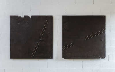 EMBROIDERED METAL SHEET DIPTYCH